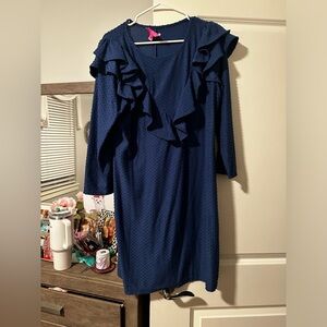 Lilly Pulitzer Blue Ruffle Dress-Clingy